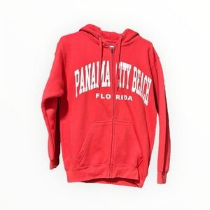 Panama City Beach Zip Up Red Hoodie